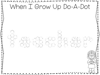Download When I Grow Up I Want To Be a Teacher Preschool Worksheets and Activities.