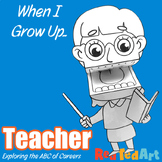 When I Grow Up - Teacher Paper Puppet Coloring Page - Care