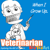 When I Grow Up - Veterinarian Paper Puppet Coloring Page -