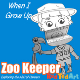 When I Grow Up - Zoo Keeper Paper Puppet Coloring Page - C