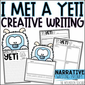 Preview of Yeti Narrative Creative Writing Prompt and Craft for January Bulletin Board