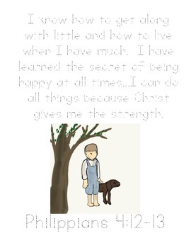 When I Was Young in the Mountains Bible Verse Printable (Philippians 4:12-13)