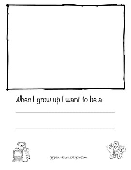 When I grow Up: a student book for writing by Ammie | TPT