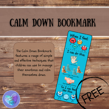 Preview of Calm Down Bookmark