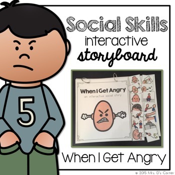 Preview of When I'm Angry - Story Interactive Storyboard { for Autism }