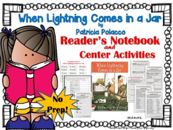 Preview of When Lightning Comes in a Jar {Book Study and Literacy Center Activities}