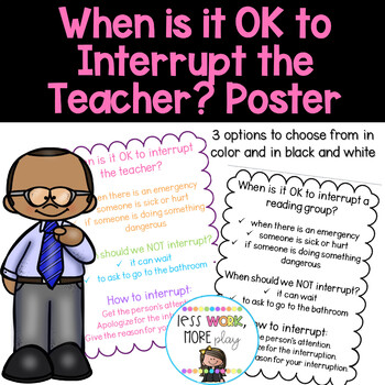 Preview of When Should You Interrupt & How to Interrupt Poster - Colorful and Black & White
