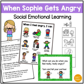 Preview of When Sophie Gets Angry - Social Emotional Learning and Reading Activities