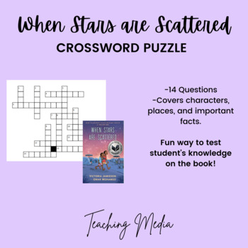 When Stars are Scattered Crossword Puzzle by Teaching Media TPT