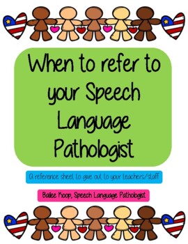 Preview of When To Refer Your Student to the SLP