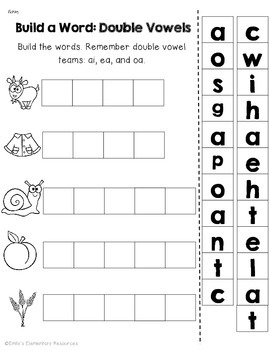 When Two Vowels Go Walking... Word Work for Double Vowel CVVC Words