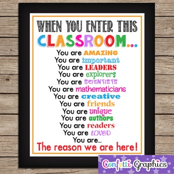 When You Enter This CLASSROOM Teacher Student Motivational School Rules
