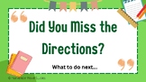 Preview of Missed Directions Student Instruction & Visual Aides