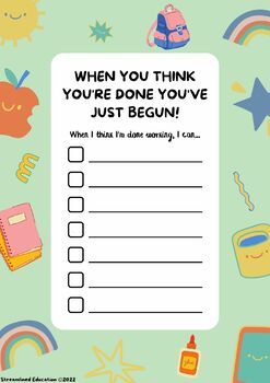 Preview of When You Think You're Done You've Just Begun Worksheet for K-12