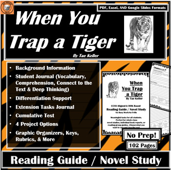 Preview of When You Trap a Tiger | Reading Guide | Book / Literature Novel Study | FULL
