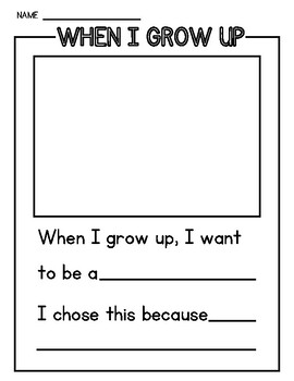 When i grow up fill in the blank and draw a picture. by mikah watts
