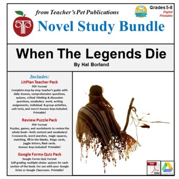 Preview of When the Legends Die LitPlan Novel Study Unit Bundle