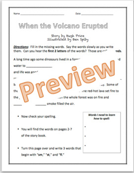 Preview of When the Volcano Erupted by Hugh Price guided reading work