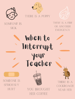 Preview of When to Interrupt your Teacher Poster