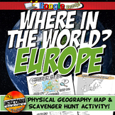 Where in the World Scavanger Hunt & Map Activity Physical 