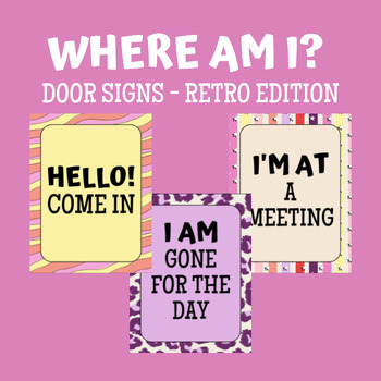 Preview of Where Am I? Door Signs - Retro Edition