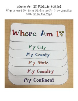 Preview of Where Am I? Printable Booklet / Foldable for Social Studies