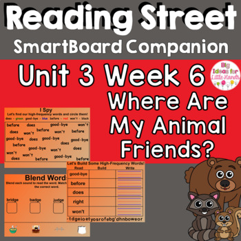 Preview of Where Are My Animal Friends? SmartBoard Companion 1st First Grade