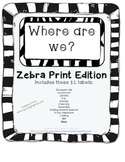 Where Are We Board- Jungle or Zebra Theme (Signs/Posters)
