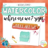 Where Are We? Door Sign {Warm & Sunny Watercolor}