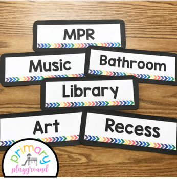 Where Are We? Door Signs -Rainbow Theme by Primary Playground | TpT