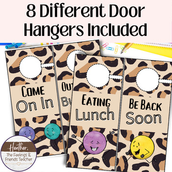 Where Are We? Leopard Print Decor Door Hangers For School Counselors