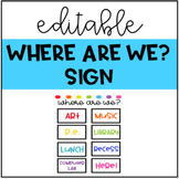Where Are We Sign Bright Colors Editable