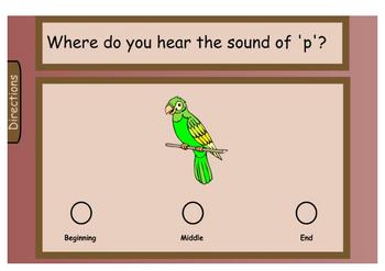 Preview of Where Do You Hear the Sound of "p"? A SMARTBoard Lesson