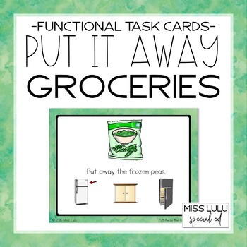 Preview of Put It Away: Groceries {Functional Task Cards}