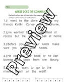 Where Does The Comma Go? Cut and Paste Activity
