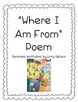 Preview of Where I Am From Poem Template and Rubric