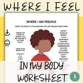 Where I Feel In My Body Worksheet, Somatic Therapy, Emotio