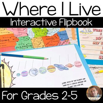 Preview of Where I Live Flip Book: A Social Studies Map Skills Activity for Grades 2-5