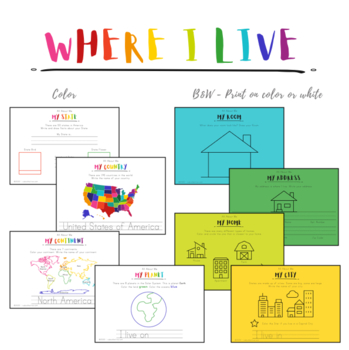Preview of Where I Live Printable Book - Me On The Map