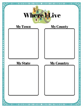Preview of Where I Live Worksheet