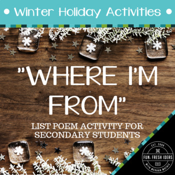 Preview of Where I'm From: List Poem Activity for Secondary Students