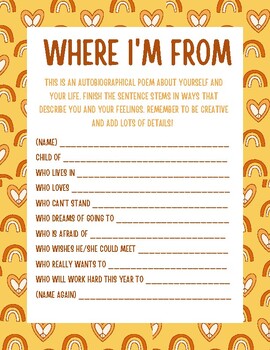 Where I'm From Poem by GiftedKidsRock | TPT