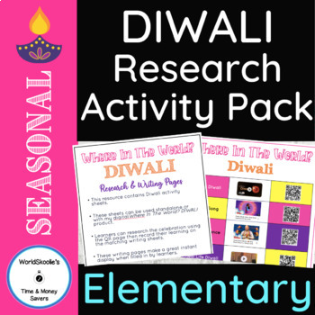 Preview of Where In The World? DIWALI Research & Write Activity Sheets