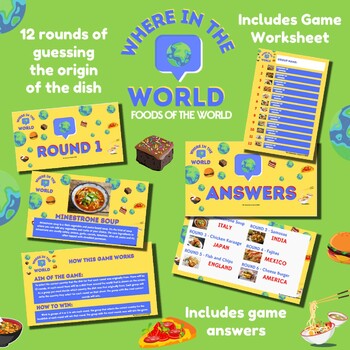 Preview of Foods of the World Game | Family and Consumer Science | FCS | Food Technology