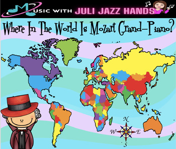 Preview of Where In The World Is Mozart Grand-Piano?- Around the World Music Unit