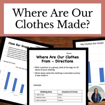 Preview of World Geography and Math Activities for Clothes Made Around the World