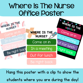 Preview of Where Is The School Nurse Office Poster
