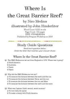 Where Is the Great Barrier Reef? by Nico Medina; Multiple-Choice Quiz