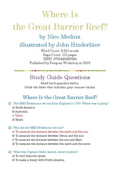 Where Is the Great Barrier Reef? by Nico Medina; Multiple-Choice Quiz w ...