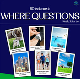 Where Questions - 80 Cards with Real Pictures+Answers+trac